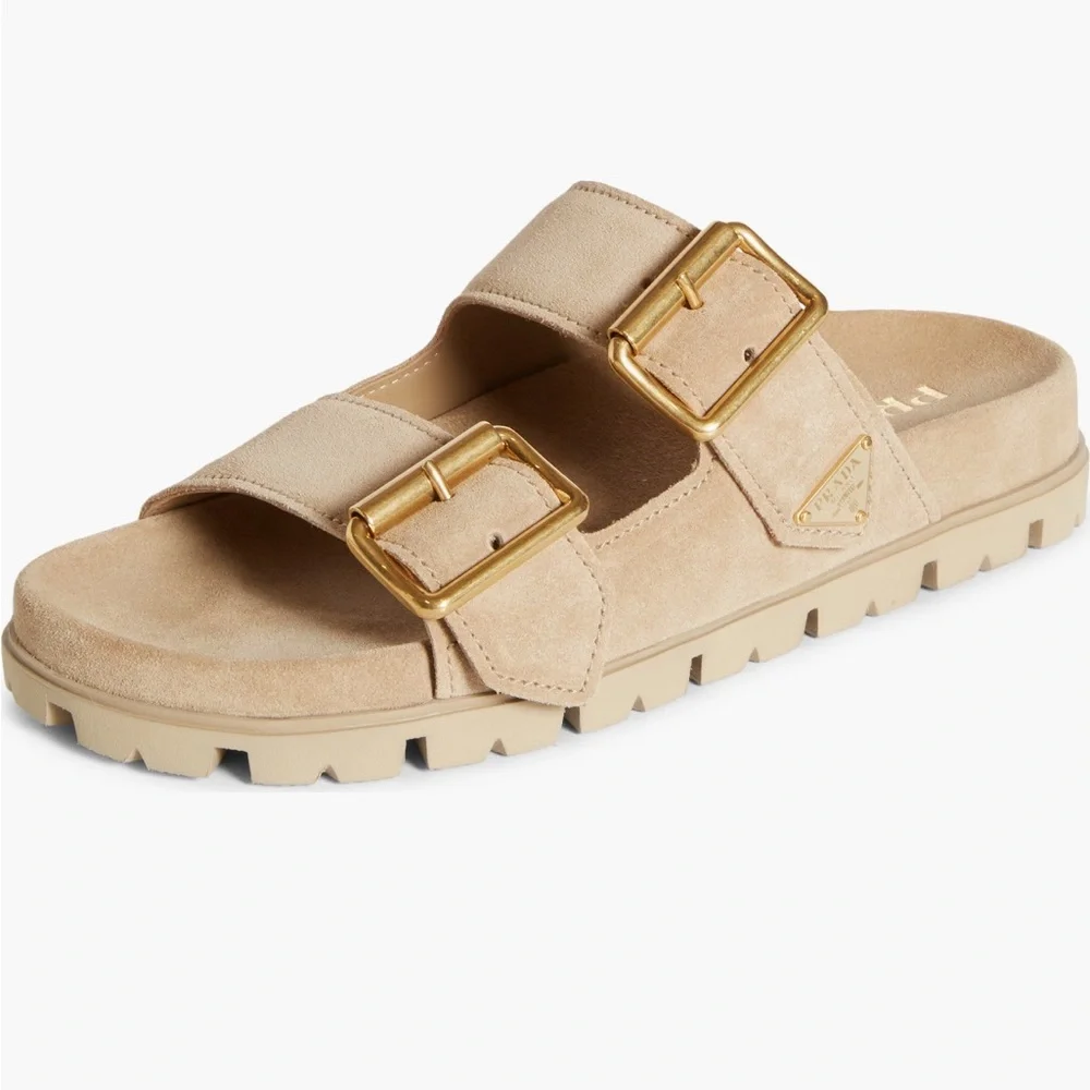 New Prada Double Strap Suede Sandals size 39 - Picture 5 of 15
